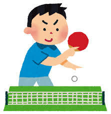 男性が卓球をしているイラスト